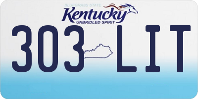 KY license plate 303LIT