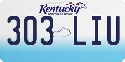 KY license plate 303LIU