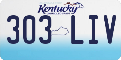 KY license plate 303LIV