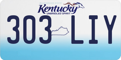 KY license plate 303LIY