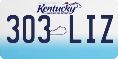 KY license plate 303LIZ