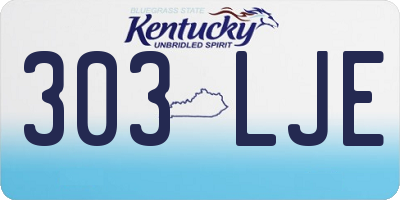 KY license plate 303LJE