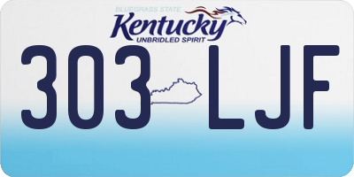 KY license plate 303LJF