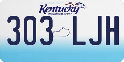 KY license plate 303LJH