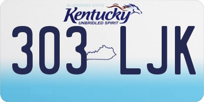 KY license plate 303LJK