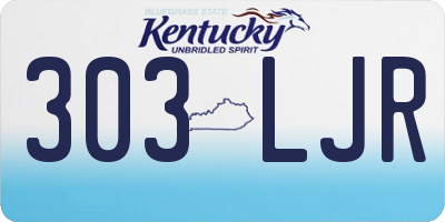 KY license plate 303LJR