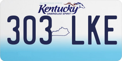 KY license plate 303LKE