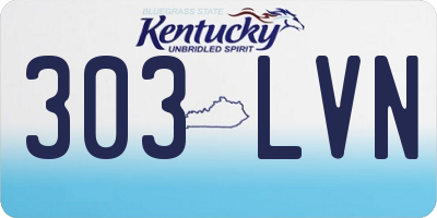 KY license plate 303LVN