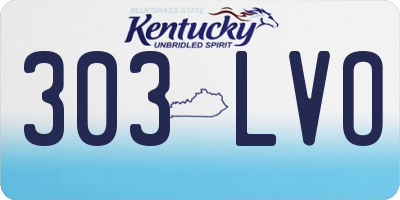 KY license plate 303LVO