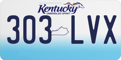 KY license plate 303LVX