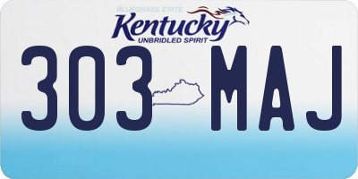 KY license plate 303MAJ