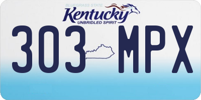 KY license plate 303MPX