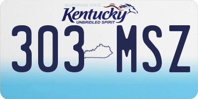 KY license plate 303MSZ