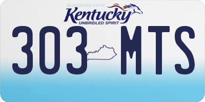 KY license plate 303MTS