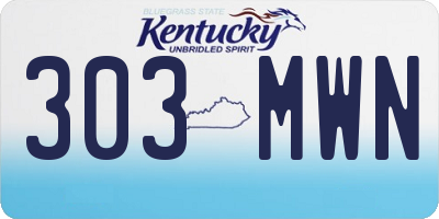 KY license plate 303MWN
