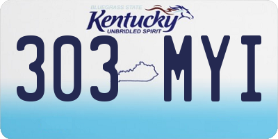 KY license plate 303MYI