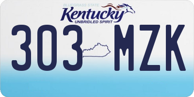 KY license plate 303MZK