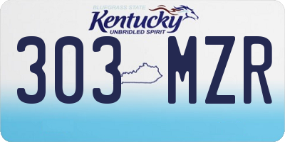 KY license plate 303MZR
