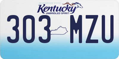 KY license plate 303MZU