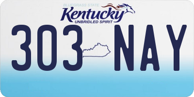 KY license plate 303NAY