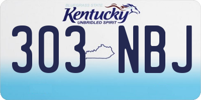 KY license plate 303NBJ