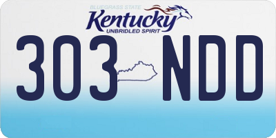 KY license plate 303NDD