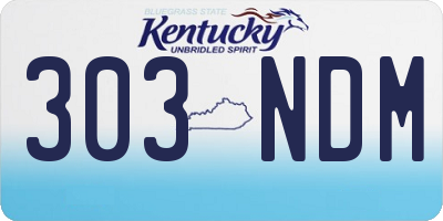 KY license plate 303NDM