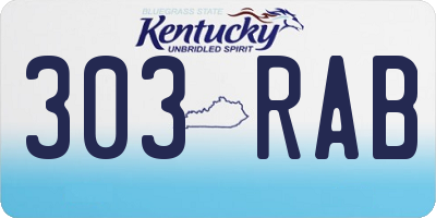 KY license plate 303RAB