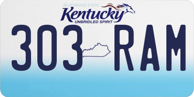 KY license plate 303RAM