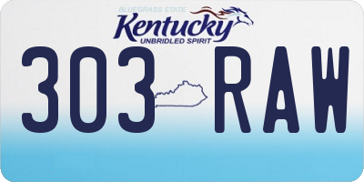 KY license plate 303RAW