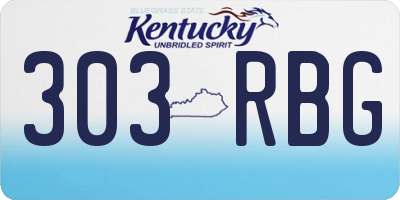 KY license plate 303RBG