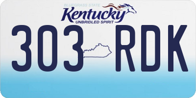 KY license plate 303RDK