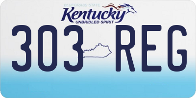 KY license plate 303REG