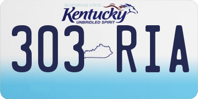 KY license plate 303RIA