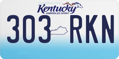 KY license plate 303RKN