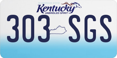 KY license plate 303SGS