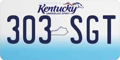 KY license plate 303SGT