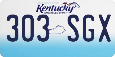 KY license plate 303SGX