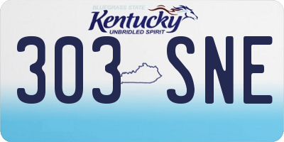 KY license plate 303SNE