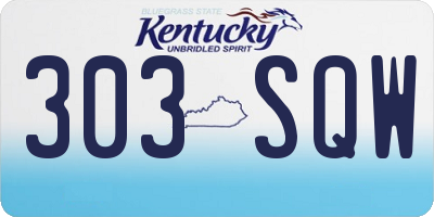 KY license plate 303SQW