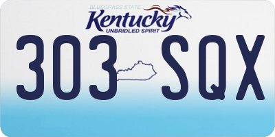 KY license plate 303SQX