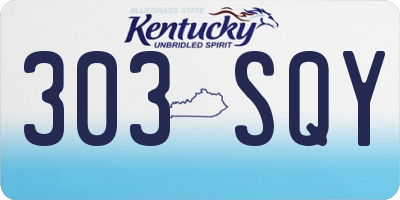 KY license plate 303SQY