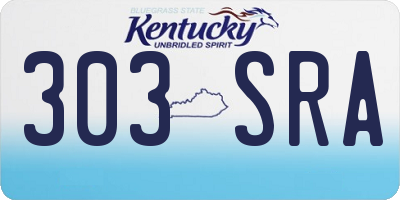 KY license plate 303SRA