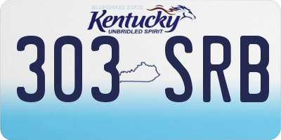 KY license plate 303SRB