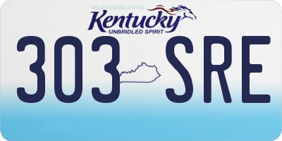 KY license plate 303SRE