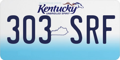 KY license plate 303SRF