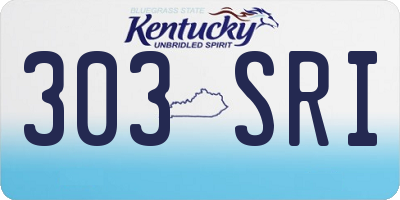 KY license plate 303SRI