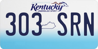 KY license plate 303SRN