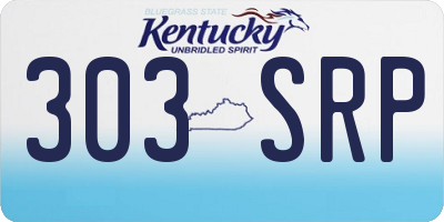 KY license plate 303SRP