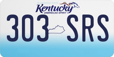 KY license plate 303SRS